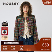 MOUSSY 彩色粗花呢幻彩气质小香风外套010HA730 秋季 新品