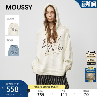 春季 MOUSSY 新品 甜酷字母毛针织衫 1028 028IAZ70 赵露思同款