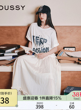 MOUSSY 早秋潮流涂鸦风字母印花宽松短袖T恤028IAA90-1002