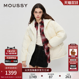 羽绒服028HA930 MOUSSY 90鸭绒连帽简约中性短款 新品 0141 冬季