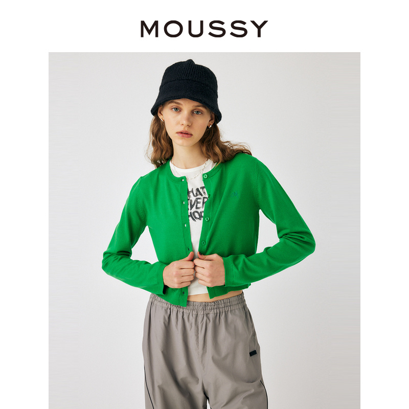 MOUSSY 校园多巴胺彩色薄款针织衫开衫010GAS70-6010 女装/女士精品 毛针织衫 原图主图