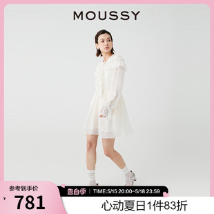 2024夏季 新品 法式 0571 MOUSSY 浪漫优雅短款 雪纺连衣裙女028HSZ30