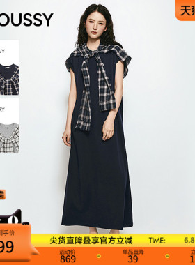 MOUSSY 2026夏季新品优雅复古风格纹外衫长款连衣裙028JSC83-1003