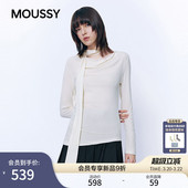 T恤028JSA80 MOUSSY2026春季 长袖 清冷温柔风飘带荡领修身 1014 新品