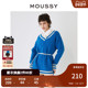 新年氛围感撞色V领针织连衣裙028HS470 MOUSSY 早春新品
