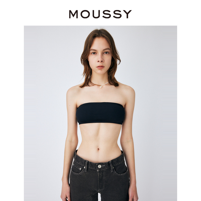 MOUSSY 夏季新品简约风纯色内搭带胸垫针织裹胸女010GSS80-0940 女装/女士精品 背心吊带 原图主图