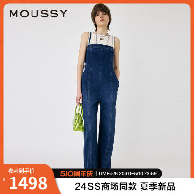 MOUSSY经典复古风吊带连体牛仔裤