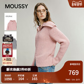 秋季 新品 简约休闲双头拉链立领毛针织衫 MOUSSY 031IAA70 1581