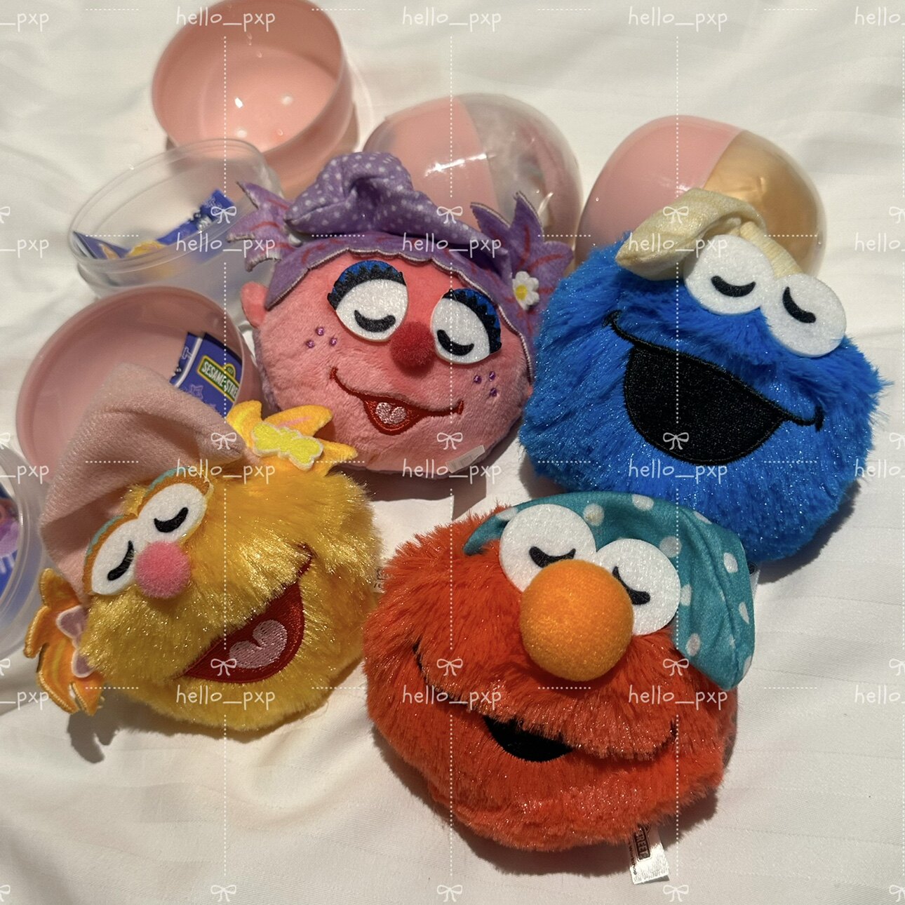 日本本土采购 芝麻街elmo/abby/zoe/饼干怪可爱毛绒挂件扭蛋吊饰