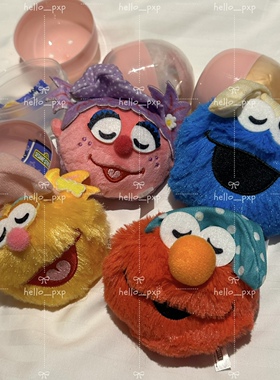 日本本土采购 芝麻街elmo/abby/zoe/饼干怪可爱毛绒挂件扭蛋吊饰