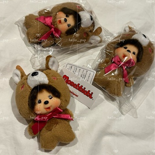 现货 日本采购正版蒙奇奇monchhichi奈良限定小鹿款大头玩偶挂件