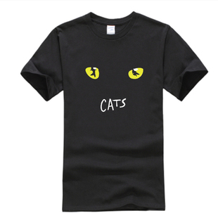 2019年世界经典音乐剧猫CATS北京站周边圆领T恤男女纯棉短袖夏装