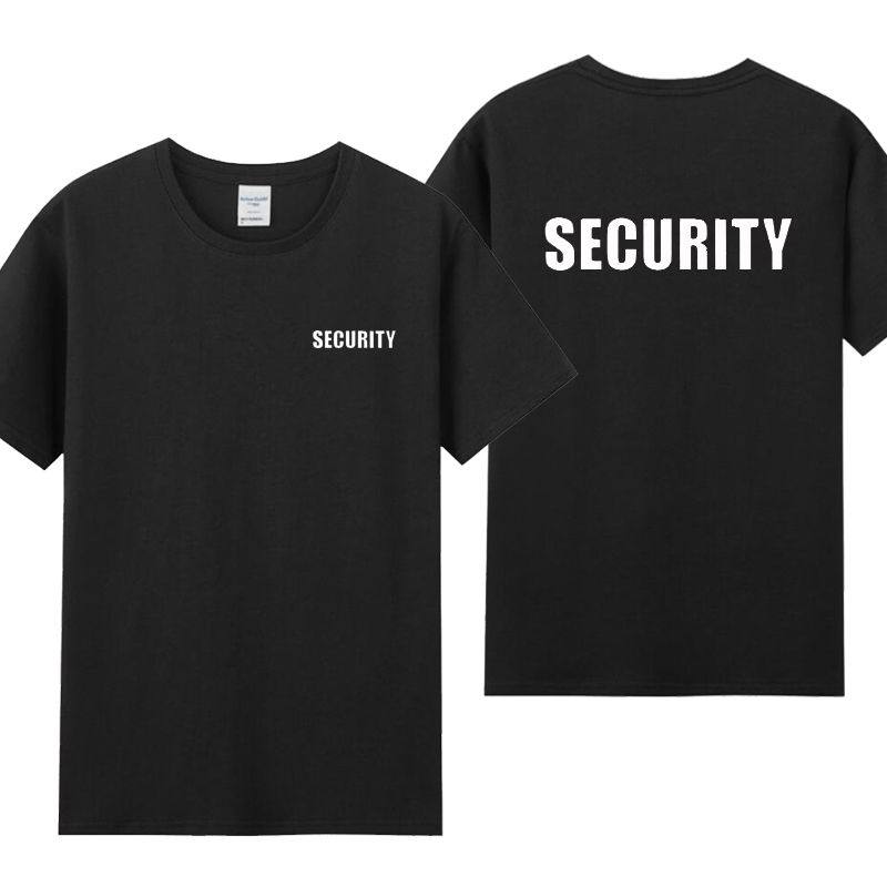 SECURITY字母印花纯棉T恤短袖