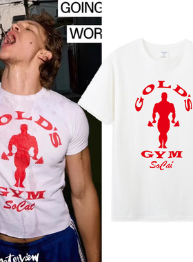 connor健身 gym巅峰对决同款短袖T恤纯棉半袖潮heatedrivalry衣服