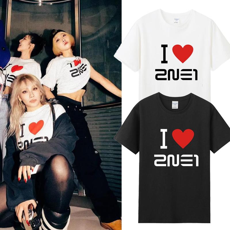 2NE1周边短袖T恤新款圆领