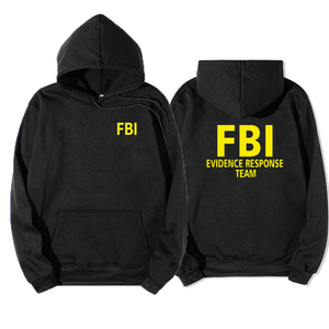 FBI卫衣休闲连帽加绒外套