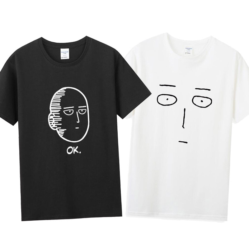 一拳超人T恤一击男琦玉老师表情短袖日系动漫上衣男女纯棉衣服夏