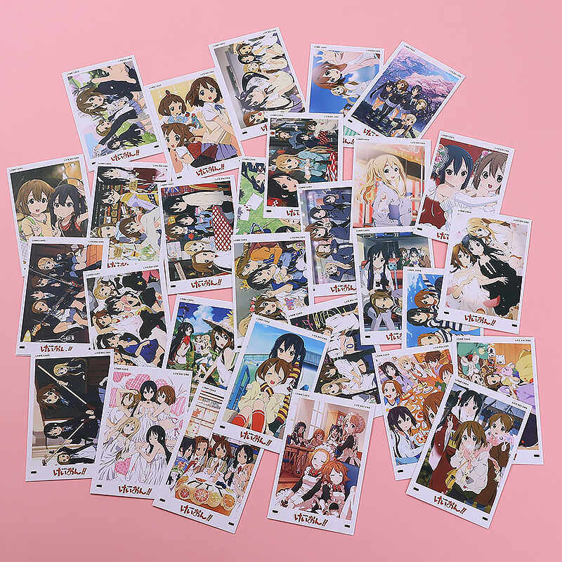 轻音少女留言卡高清LOMO卡秋山唯田井中律动漫周边贺卡明信片小卡