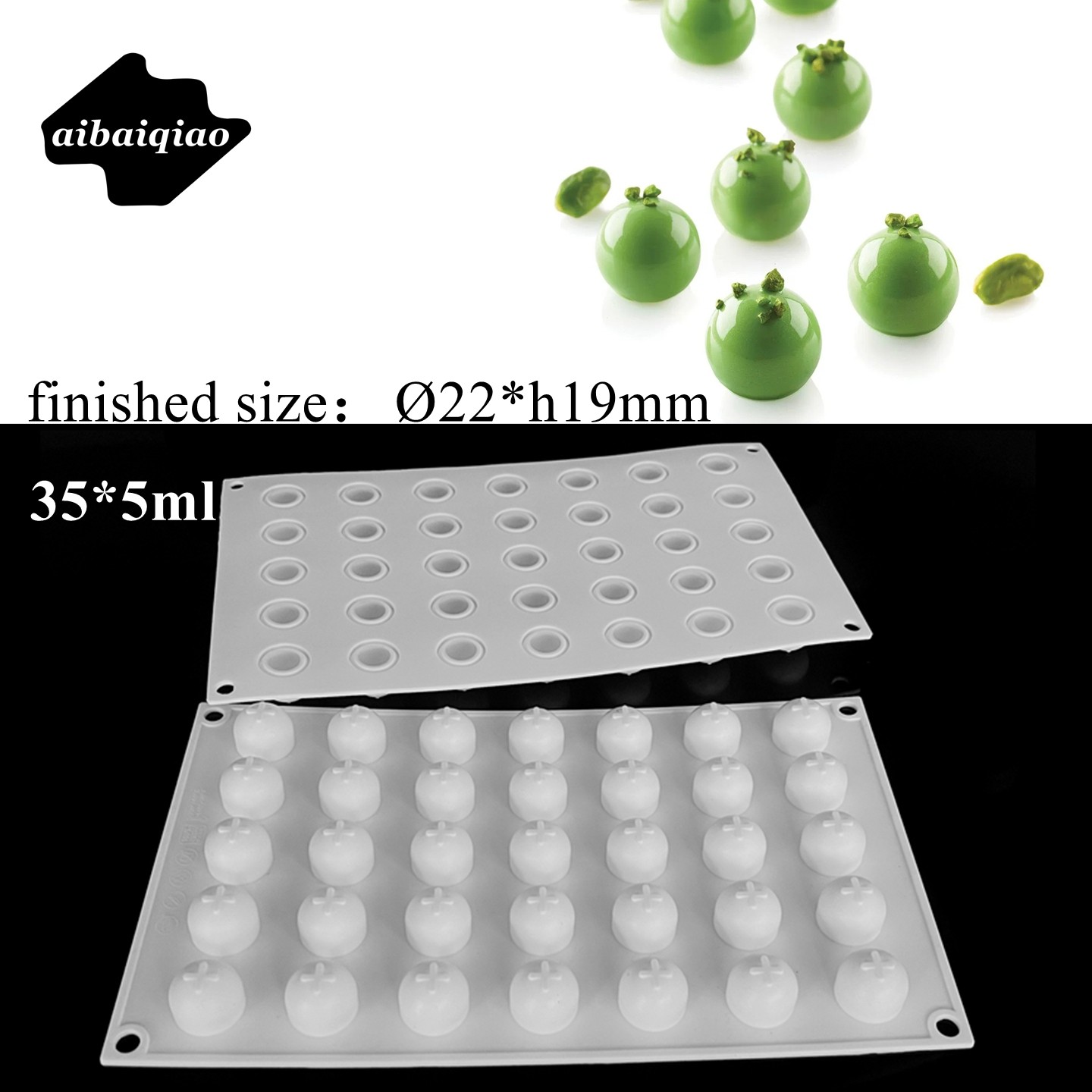 爱百巧 24mm 35连小圆球甜点慕斯硅胶模具 5ML迷你小球形装饰模具,厨房/烹饪用具,烘焙模具,淘宝优惠券,粉丝福利购,淘宝优惠卷
