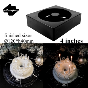 爱百巧 4寸甜甜圈简约奶油蛋糕模具 法式氛围感 12cm圆圈慕斯模具