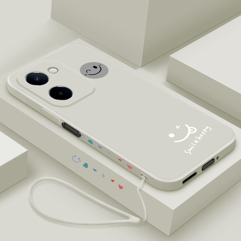 适用vivoy78+手机壳y78m新款y77t液态硅胶y77e保护套y76s镜头y75s全包y74s防摔软壳y73s男女vivo卡通网红笑脸