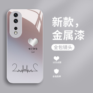 适用华为荣耀80手机壳新款金属漆80pro直屏版液态玻璃80gt保护套始于初见80se潮牌女款70pro直边全包防摔情侣