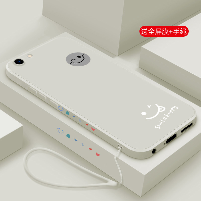适用oppoA59手机壳新款A58x液态硅胶A57 5G保护套oppo A56s镜头全包A55防摔a53软壳a52男女创意卡通网红笑脸