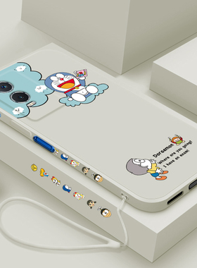 vivoy76s手机壳云朵叮当猫液态硅胶vivo镜头全包y76s防摔V2156A简约创意软vⅰvoy高级感ⅴivoy新款可爱男女款