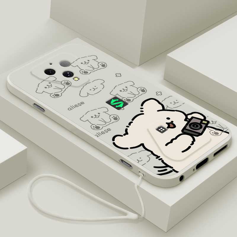 适用黑鲨3手机壳新款3pro液态硅胶软壳男女生腾讯游戏手机3镜头全包防摔保护套腾讯3S创意卡通可爱外壳拍照狗