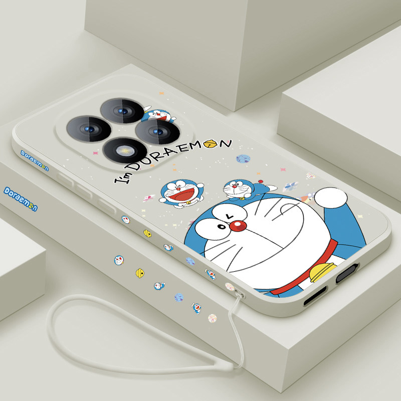 适用红米note14手机壳新款小米redmi note14pro+液态硅胶软壳Note14pro十镜头全包防摔保护套男女卡通蓝胖子