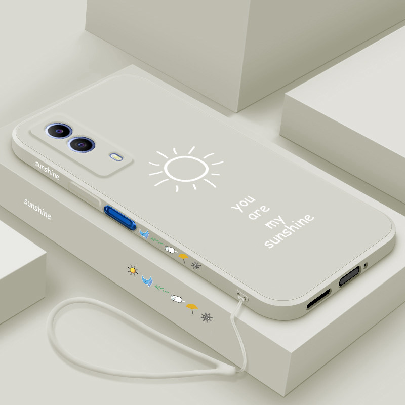 适用iqooz5x手机壳新款vivoiqooz5x直边液态硅胶保护套全包镜头防摔情侣简约太阳女款磨砂超薄潮牌男带挂绳