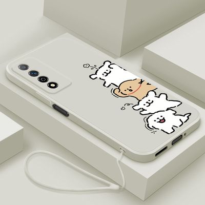 适用荣耀play5Tpro手机壳新款5T活力版液态硅胶软壳play4pro镜头全包paly3防摔保护套honor男女生卡通招手狗