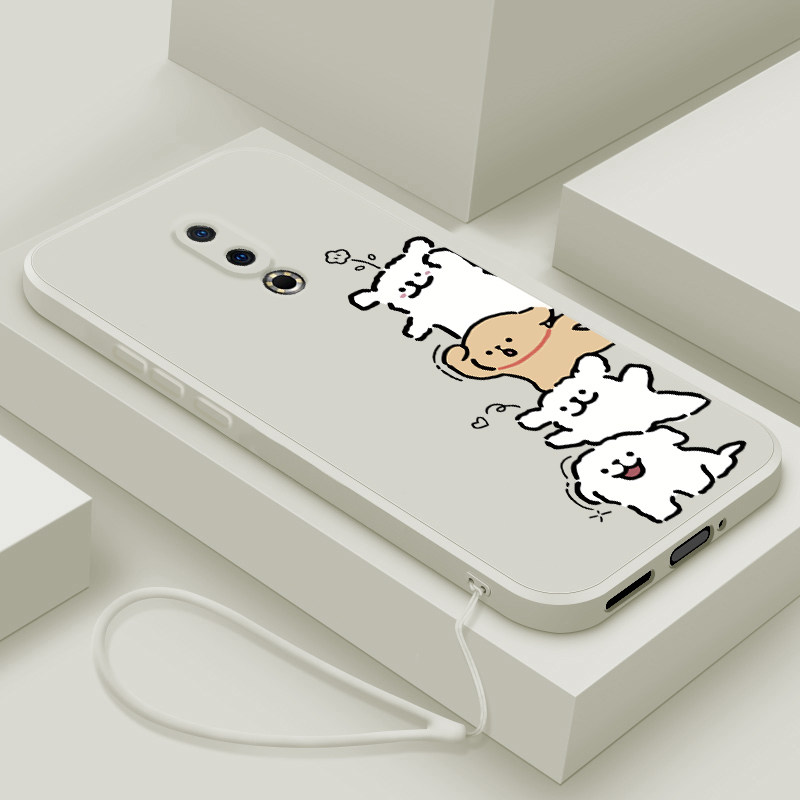 适用魅族16s手机壳新款Meizu16液态硅胶16th软壳魅族16thplus镜头全包16spro防摔保护套男女生创意卡通招手狗