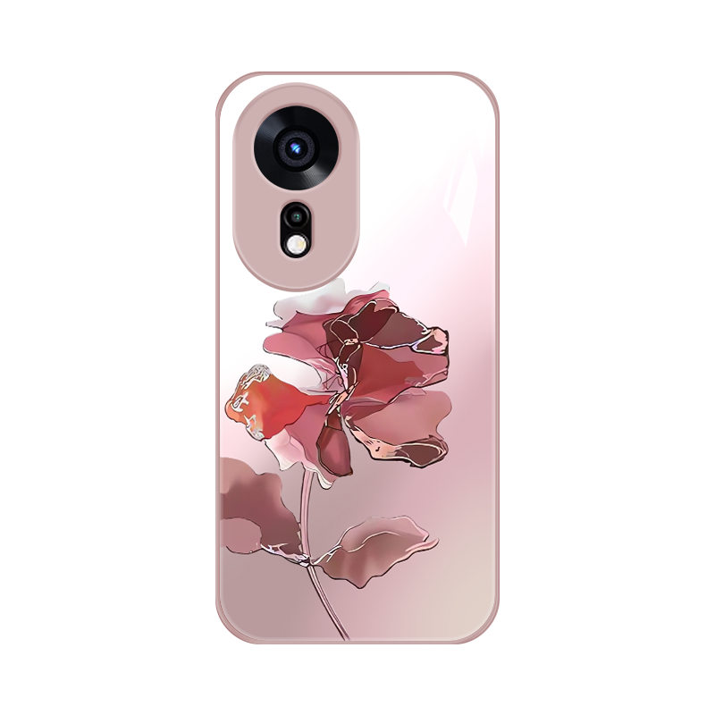 适用华为hinova12se手机壳新款智选Hinova12se钢化玻璃镜面保护套男女款中邮镜头全包防摔5G硬壳网红外艺术花
