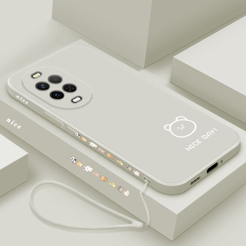 适用华为nova15pro手机壳新款nova15液态硅胶软壳nova15ultra镜头全包防摔保护套男女情侣创意卡通潮线条小熊