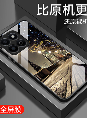 适用荣耀畅玩60plus手机壳新款honor畅玩60钢化玻璃60m镜面保护套ALT-AN00镜头全包防摔硬壳男女生简约外街灯