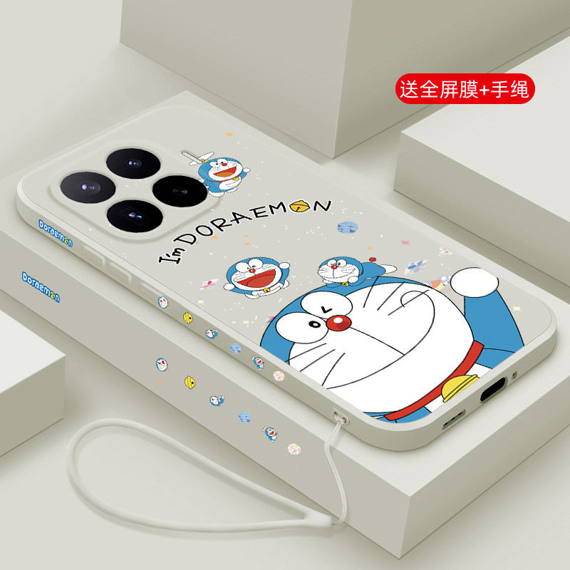 适用小米17T手机壳新款小米17Tpro液态硅胶软壳xiaomi镜头全包防摔超薄保护套男女生潮牌网红卡通外壳蓝胖子