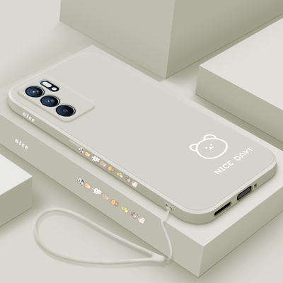 适用opporeno6pro十手机壳reon保护套2z/3pro/4se/5pro+镜头全包超薄防摔男卡通小熊兔液态硅胶软限量女款潮
