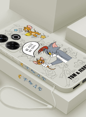 适用红米note13R手机壳新款redminote13R液态硅胶保护套小米n0te镜头全包防摔软壳13r男女款卡通时尚猫和老鼠