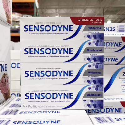 现货加拿大SENSODYNE舒适达牙膏专业美白护理牙龈防蛀牙145ml*4