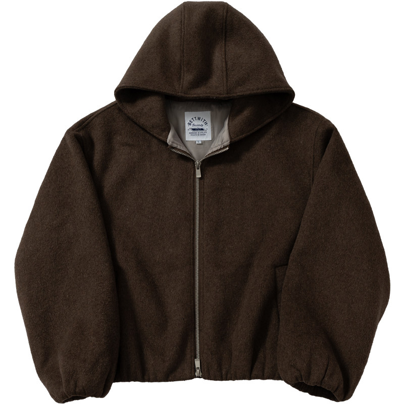 BETTWITH秋冬羊毛混纺高克重连帽毛呢子外套男女情侣款复古夹克潮,男装,夹克,淘宝优惠券,粉丝福利购,淘宝优惠卷