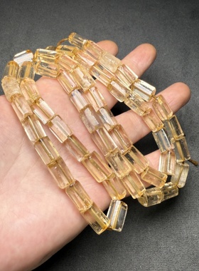 古玩文玩尼泊尔老白水晶多棱珠桶珠项链复古水晶DIY饰品佩珠散珠