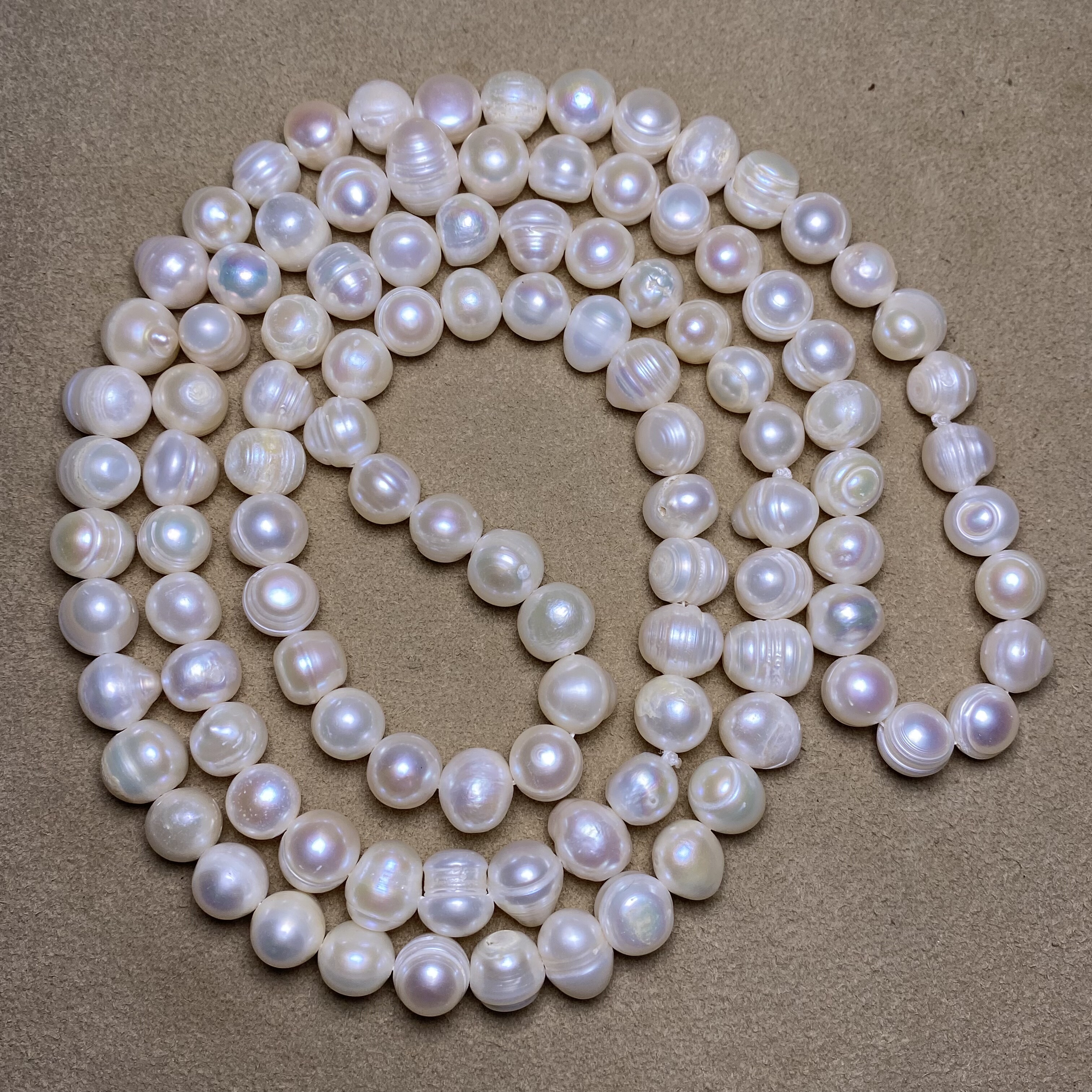 天然螺纹淡水无核老珍珠项链108白色珍珠念珠手串文玩毛衣链,珠宝/钻石/翡翠,颈饰,淘宝优惠券,粉丝福利购,淘宝优惠卷