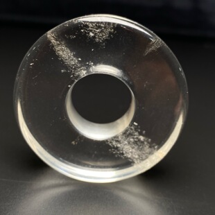 古玩文玩旧藏礼器高油包浆天然老水晶玉璧挂件平安环吊坠项链配饰