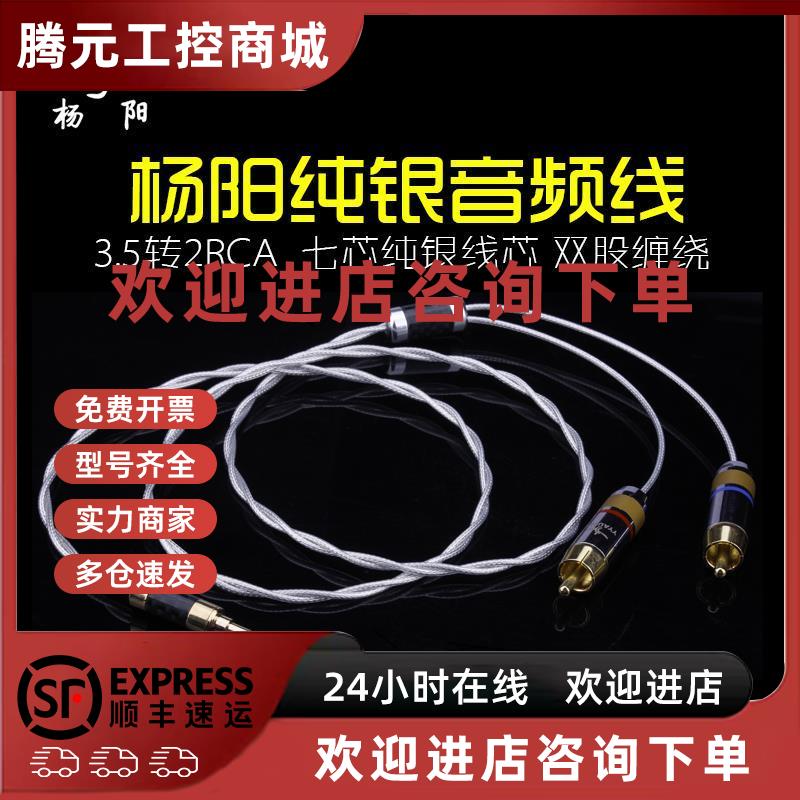 议价台湾杨阳YYAUDIO Y7银雕 纯银一分二3.5MM转2RCA双莲花发烧音