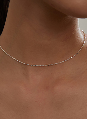 KITSH纯银s925锁骨链女小众简约基础通勤气质高级感碎银片项链