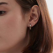 KITSH拉丝半圈耳钉小众ins极简气质通勤不掉色可佩戴洗澡撞色耳环