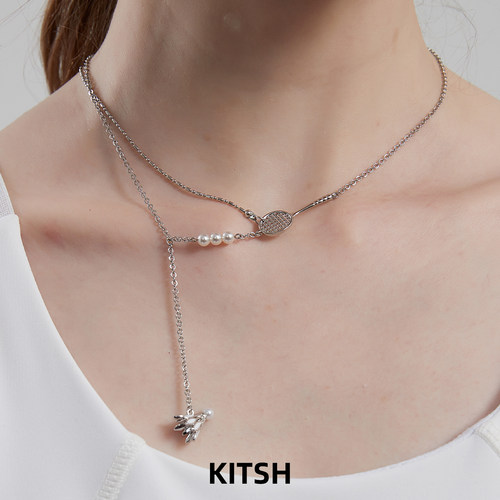 KITSH运动羽毛球珍珠项链锁骨链