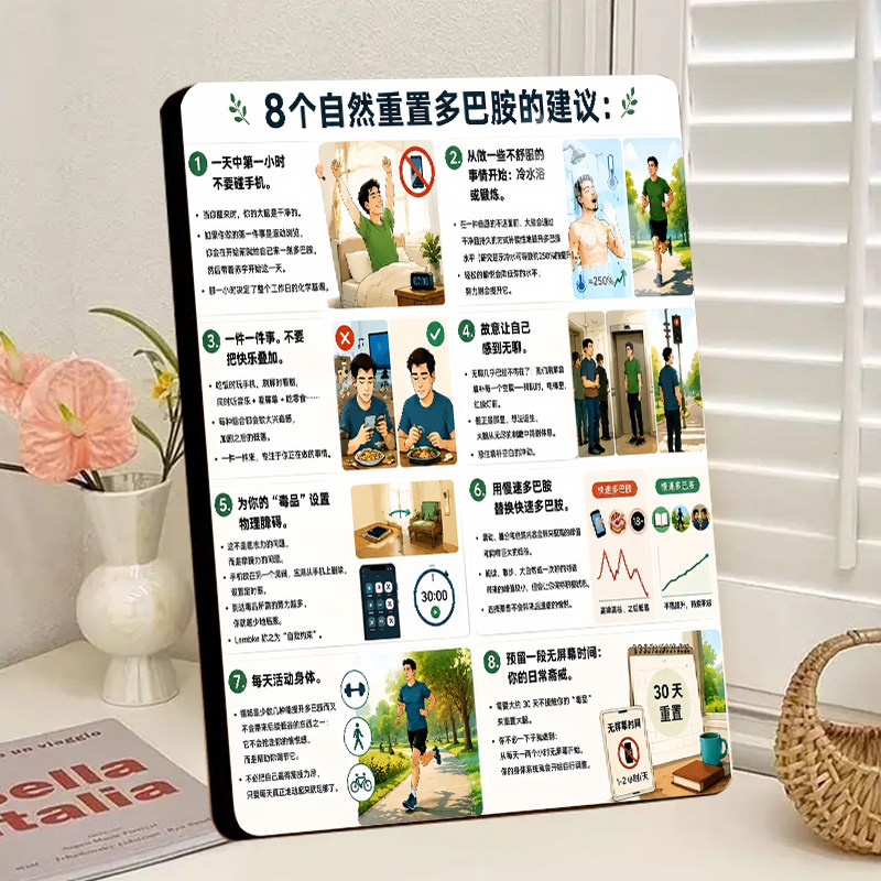 8个自然多巴胺水晶相框摆件办公室书房茶室静心桌面立式装饰摆台