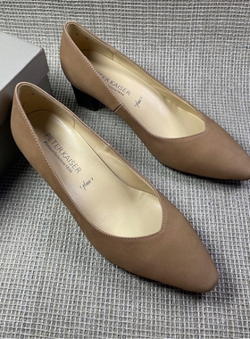现货宽楦德国女鞋2024春季新款舒适尖头中跟通勤真皮单鞋子47811